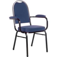 Cadeira Com Braços Para Auditórios Linha Hotel Azul