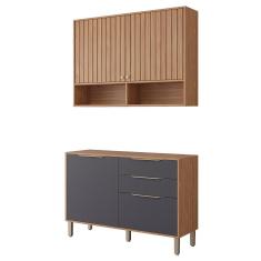Cozinha Modulada Divina 2 Peças com Armário Aéreo e Balcão 120cm - MGM