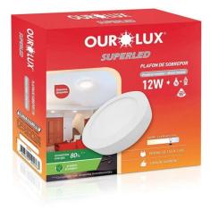 Plafon Sobrepor Redondo Led  12w 6400k Bivolt - Ourolux