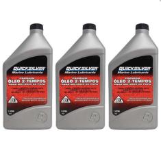 Óleo TCW3 Quicksilver 2 Tempos Motor de Popa Kit Com 3 Lts - Mercury