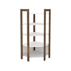 Estante de Livros 71cmx166cm Canto Multiuso - Tecno Mobili, Branco e N