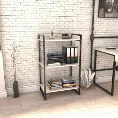 Estante de Livros Industrial Aço 60cmx104cm 3 Prateleiras Kuadra - Com