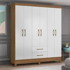 Guarda-Roupa Moval Panamá com 153 cm de Largura, 6 Portas e 2 Gavetas