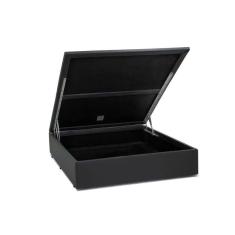 Base Box Baú Casal Sintético Cinza - 39x138x188