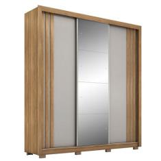 Guarda Roupa Casal Moema 3 Portas Flex com Espelho e Pés - Demóbile, A
