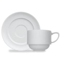 Xícara de Café Laguna com Pires de Porcelana 100 ml Germer