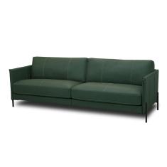 Sofá 3 Lugares Chablis Molas Ensacadas Couro Verde 240 cm