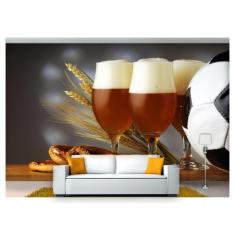 Papel De Parede Cerveja Pretzel Futebol Bola 3D Al61 - Você Decora