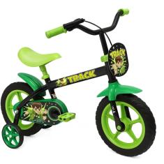 TK3 Track Bicicleta Infantil Aro 12 Arco-Íris Preto e Verde