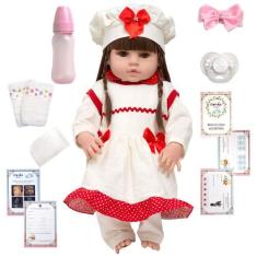 Boneca Reborn 100% Silicone Pode Molhar 13 Itens Enxoval - Cegonha Reb
