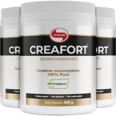 Kit 3x Creafort 300g Creatina Selo Creapure - Combo Vitafor-Unissex