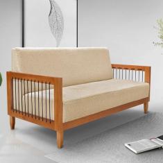 Sofá 2 Lugares de 160 Cm Linho Bex Dourado - Spezzia Decor