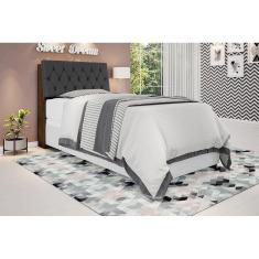 Cabeceira box Solteiro 0,88 Isis Malbec com Capitonê Preto - Framar Móveis