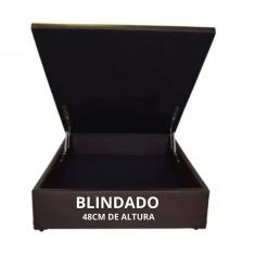 Cama Box Baú Casal Blindado com 48cm de altura total - Corino 
