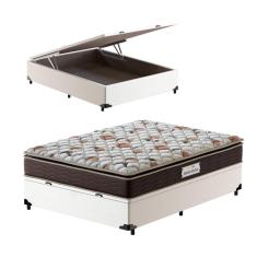 Cama Box Baú Viúva Branca + Colchão de Espuma D45 - Probel Guarda-Costas ProForce Plus 128x188x70cm