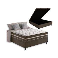 Cama Box Baú + Colchão de Viúva Classic Molas Ensacadas 128x188x64cm -