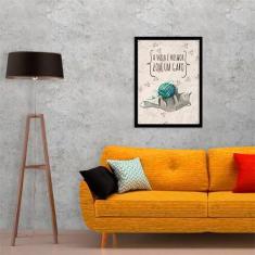 Quadro Decorativo A Vida é Melhor Com Um Gato 45x34cm - Quadros On-lin