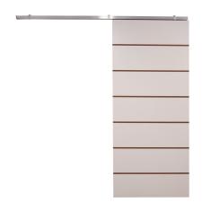 Porta De Correr Branco Prime Frisada Kit Alumínio F09 - 210x100