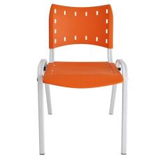Cadeira Iso para Escola Escritório Comércio Laranja Base Branca