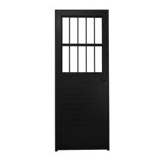 Porta Social Lambril Alumínio 2,10 X 80 Lado Direito Preto Hale Esquadrias Preto