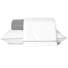 Jogo De Lençol Solteiro Linea Percal 200 Fios 3 Peças - Cinza