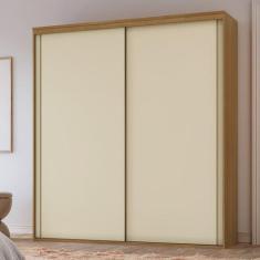 Guarda Roupa Casal 2 Portas MDF 2,07 m Inovatto Belmax, Freijó/Off Whi