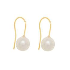 Brinco Rommanel Banhado Ouro 18k Gancho Com Pérola 10mm, 0