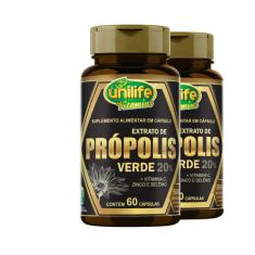 Kit 2 Própolis Verde + Vitamina C Zinco E Selênio Unilife 60 Cápsulas