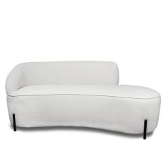 Sofá 2 Lugares Orgânico 140cm Pé Ferro Pto Morgan Bouclê Cinza L01 - D`Rossi