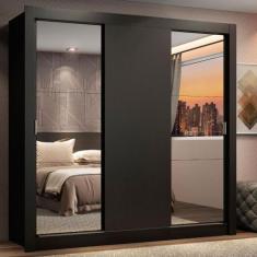 Guarda-Roupa Casal Madesa Lyon 3 Portas de Correr com Espelhos 2 Gavet
