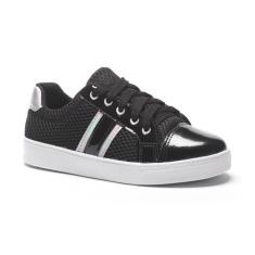 Tênis Infantil Feminino Tininha Juvenil Estilo Fashion 41-014, Preto, 