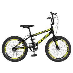 Bicicleta Aro 20 Kls Free Style Gold Freio V-Brake, Preto, Amarelo, Pr