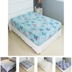 Lençol Avulso Casal Malha 100% Algodão Estampado Com Elástico - Cozzil