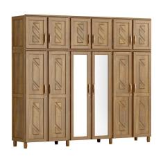 Guarda-roupa Casal 12 Portas Espelho 3 Gavetas