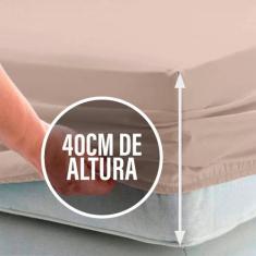 Lençol Casal 40cm de Altura C/ Elástico Percal 200 Fios 100% Algodão -