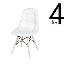 Conjunto 4 Cadeiras Eames DSW Botonê - Branca - ordesign