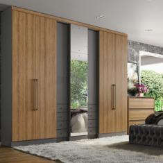 Guarda Roupa Casal com Espelho 7 Portas 8 Gavetas Absolut Glass THB Mó