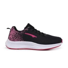 Tenis Esportivo Feminino Academia Confortável Super Leve Resistente Preto Pink-Feminino