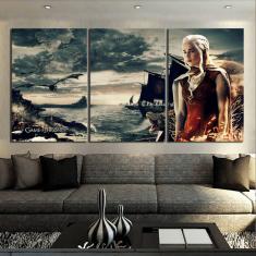 Quadro Decorativo Game of Thrones 3 peças 120x60 cm em tecid