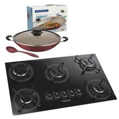 Cooktop Itatiaia 5 Bocas Bivolt + Panela Wok Tramontina Paris 32cm com Colher