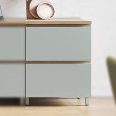 Balcão 1 Porta Basculante 1 Gaveta 70cm 100% MDF Rainha Marrom/Verde