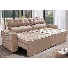 Sofá Retrátil e Reclinável 2,00m Cama inBox Charm. Velusoft