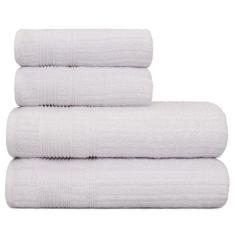 Jogo Toalha De Banho 4 Peças Sonata Fio Penteado Appel Branco