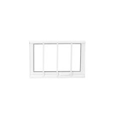 Janela de Alumínio Maxim-ar 50x50cm com Grade e Vidro Liso Soft MGM Branco
