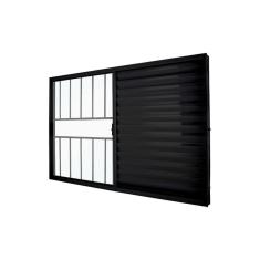 Janela Veneziana Abertura Direita Exclusiva 3 Folhas Grade Vidro Liso 100x120cm CRV Portas e Janelas