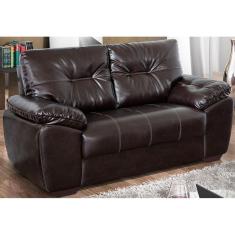 Sofá Rondomóveis Malta R150 com 2 lugares Revestido em Tecido Sintético Super Charme-Café