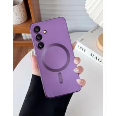 Yetagso Capa magnética para Samsung Galaxy S23 Plus, capa de celular de silicone macio com ajuste fino antiarranhões com proteção para câmera, compatível com MagSafe, roxa