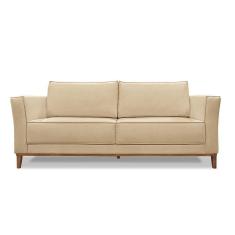 Sofá 3 Lugares Base De Madeira Grace 210 Cm Linho S04 - D`rossi Cor Dourado