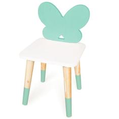Cadeira Infantil de Madeira Borboletinha (Verde Claro)