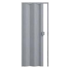 Kit com 2 Portas Sanfonadas de Pvc 210x60cm Permatti Cinza Marmorizado